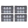 Terminal Strip Dual Row Screw Clamp High Current Wire Terminal Block with Cover 600V 25A 4pcs 3