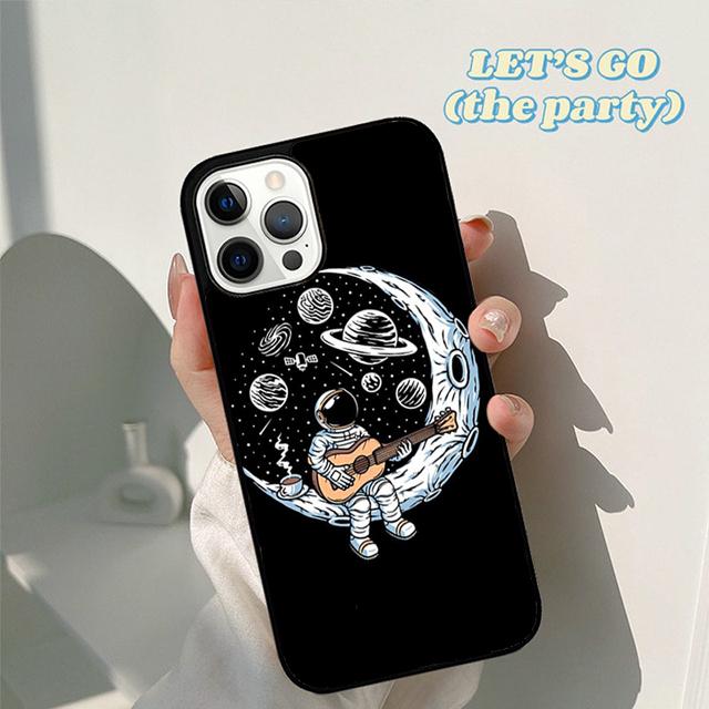Осенняя Луна Звезды Космос Астронавт Чехол для Телефона для iPhone 17 Air 16 16e 15 12 11 13 14 Pro Max Apple Plus Coque