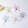 1Pc Handmade Pearl  Double Bow Shaped Pendant Keyring Ornament Delicate Beaded Keychain Diy Decoration For Bags Phones