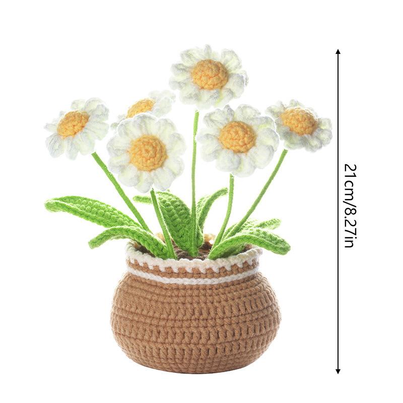 1 упаковка, инструкция на английском языке, цветок, большой орнамент в горшке, сделай сам, шерстяная нить, набор материалов для вязания крючком