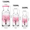 Бутылка из стекла Nordic Cherry Blossom, меняющая цвет – термостойкая прозрачная бутылка для сока и молока
