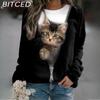 Autumn Winter Printed Casual O Neck Long Sleeve T-Shirt