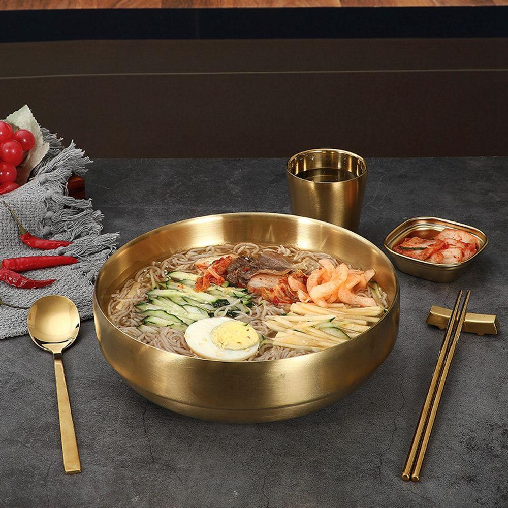 Korean Thick Heat Insulated Double Layer Kitchen Rice Food Container Rice Bowls Soup Bowls Flatware