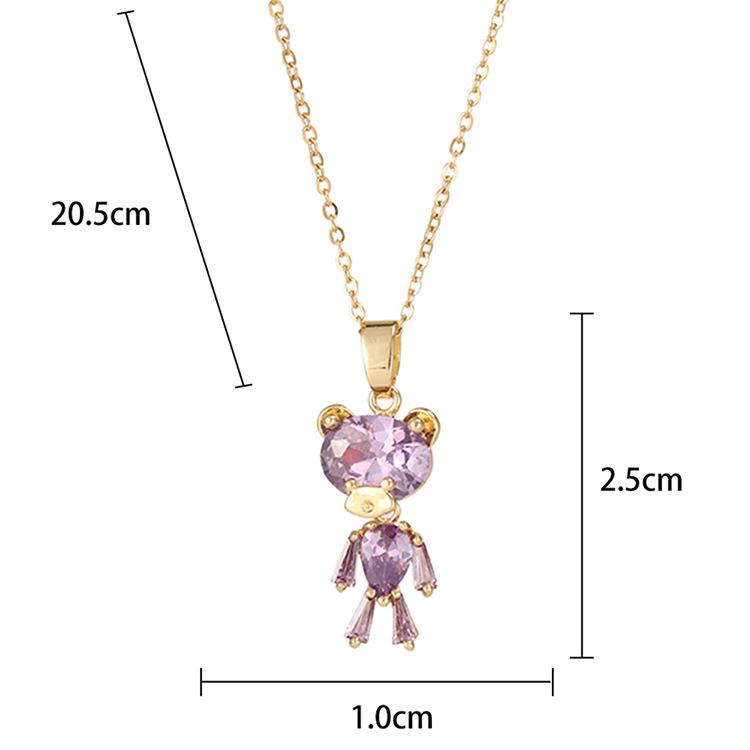 Ожерелье с маленьким медвежонком, дизайн, цветной циркон, забавный мультяшный женский шейный воротник, цепочка на воротник, ювелирное изделие, подарок