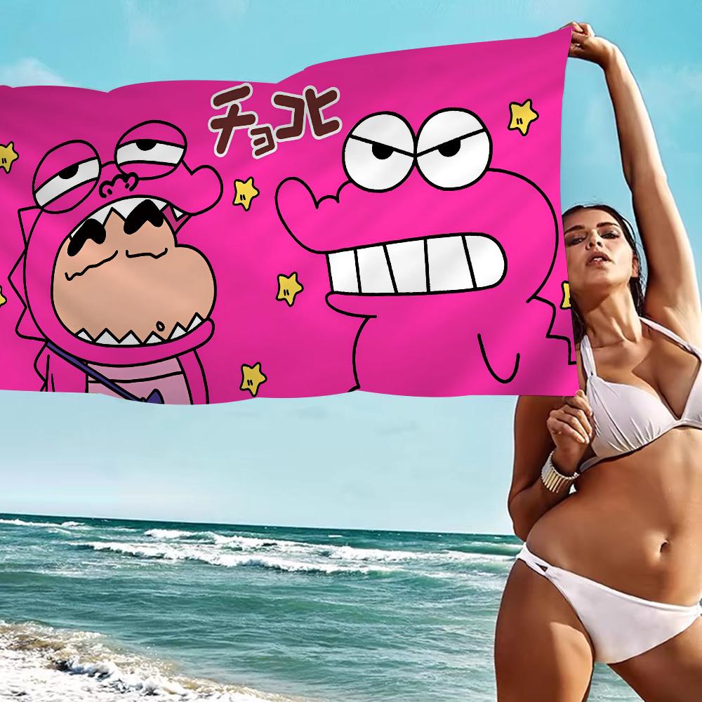 Bandai Crayon Shin-chan Microfiber Printed Beach Towel Mountain Climbing Yoga Beach Swimming Running Absorbent Soft Towel