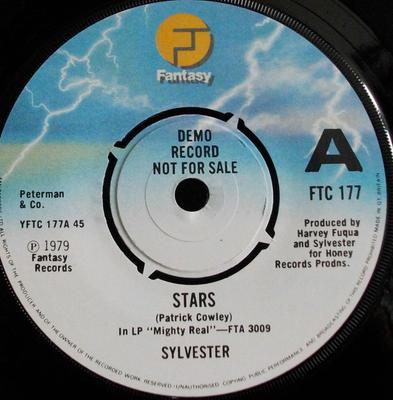 7-дюймовая пластинка SYLVESTER - Stars FTC177PROMO Fantasy 1979 UK Soul/Funk Б/У