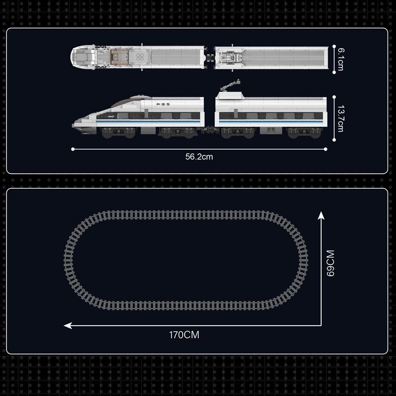 MOULD KING 12021 CRH Train Building Block Technical RC Electric Railway Track Kids Bricks Toys Christmas Gifts Birthday Present