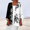 Женская повседневная модная легкая куртка средней длины с принтом в стиле ретро, ​​кардиган