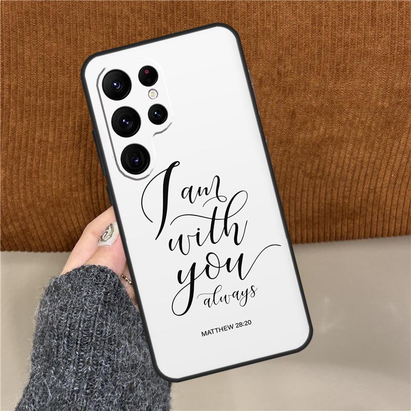Bible Verse Faith Jesus cross Phone Case For Samsung Galaxy S25 Ultra S9 S10 S20 S21 S22 Plus S24 FE S23 Ultra Back Cover
