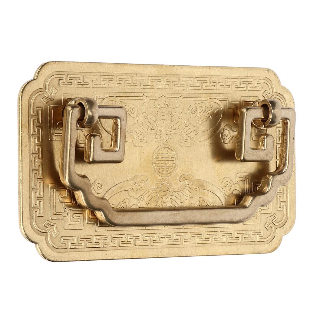 Antique Drawer Handle Tetragonal Bat Handle Antique Chinese Retro Style Drawer Pulls with 2 Screws