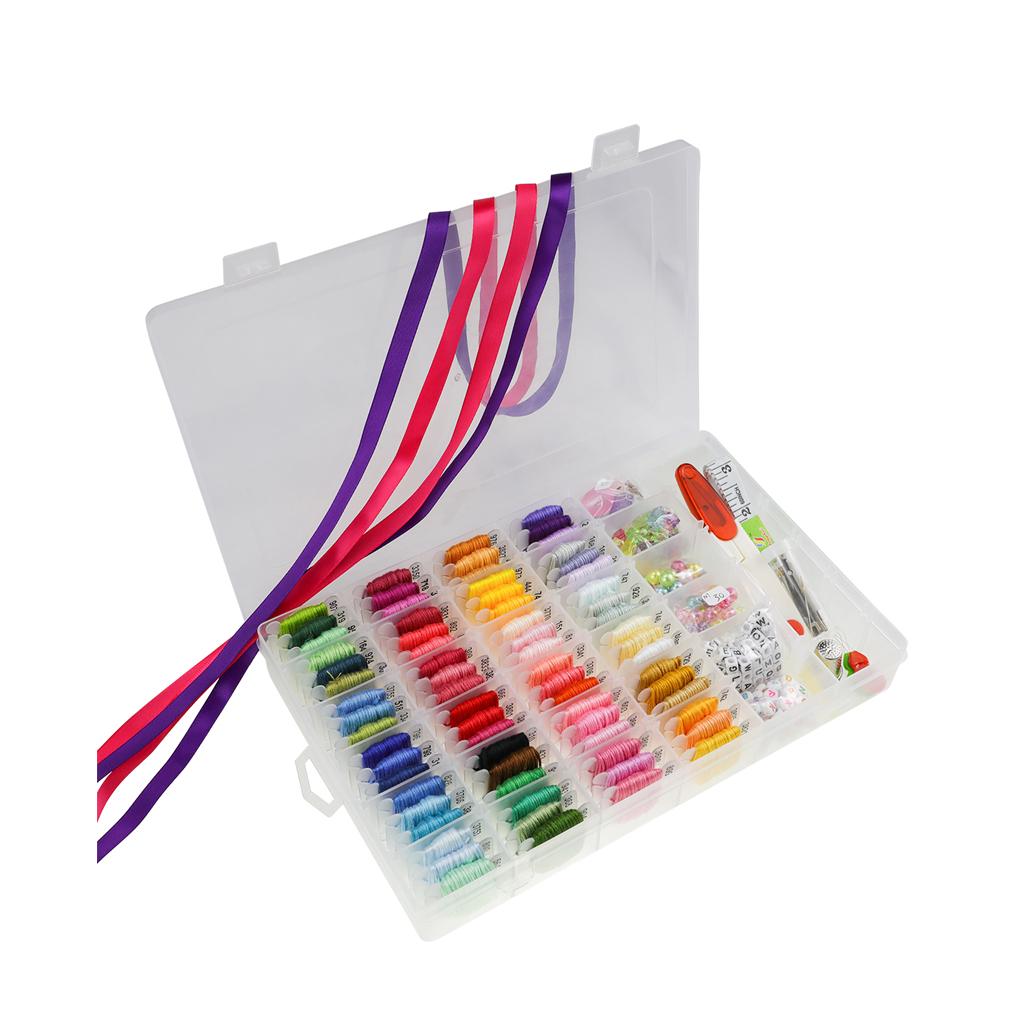 72 Colors Embroidery Floss Threads Colorful Letter Beads Set Ribbons Friendship Bracelet String Kit