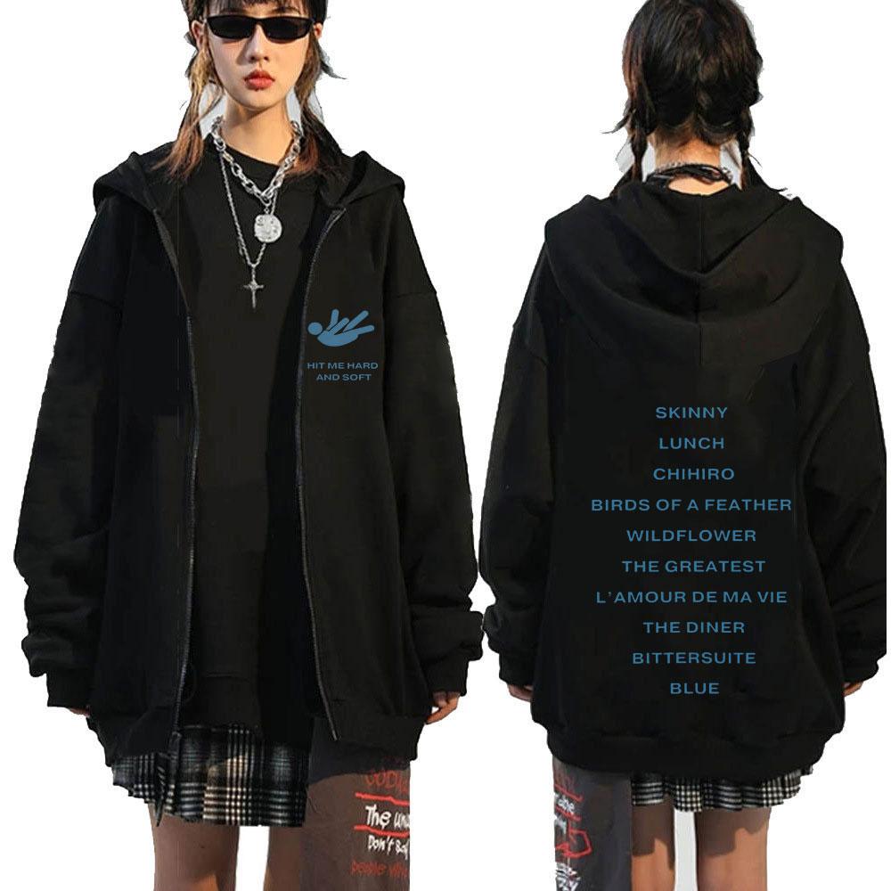 Hit Me Hard and Soft 2024 Tour Zipper Hoodies Men Women Harajuku Pullovers Fashion Hip Hop Zip Up Sweatshirts Jackets Fans Gift