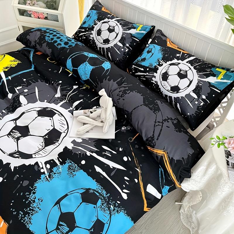Anime Cartoon Sports Football Quilt Cover Set 1 Quilt Cover+2 Pillowcases High-Definition Printing For Home And Dormitory