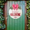Знак на дверь ко Дню святого Валентина, деревянный знак на дверь с красным розовым бантом, настенная табличка для фермерского дома, декор крыльца входной двери