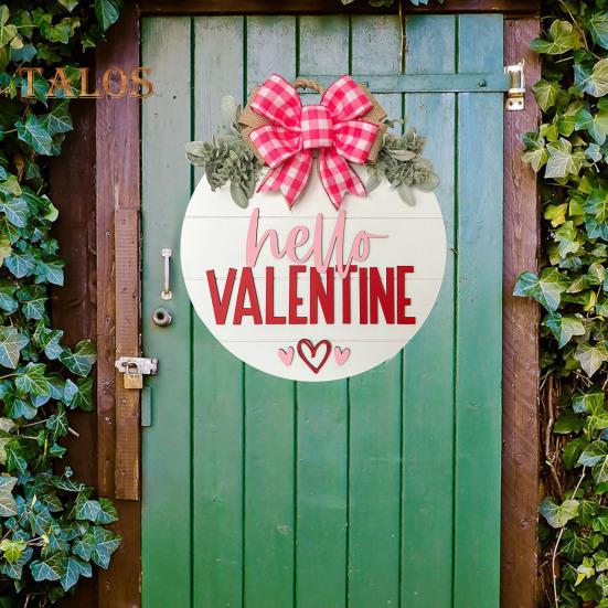 Знак на дверь ко Дню святого Валентина, деревянный знак на дверь с красным розовым бантом, настенная табличка для фермерского дома, декор крыльца входной двери