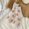 Flower Strawberry Floor Plush Socks Thickened Warm Socks Women Cute Coral Fleece Socks  Autumn