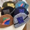 Теплая женская шапка-панама ручной работы, редкая и универсальная для осени и зимы, многоцветная вязаная шапка из толстой шерсти