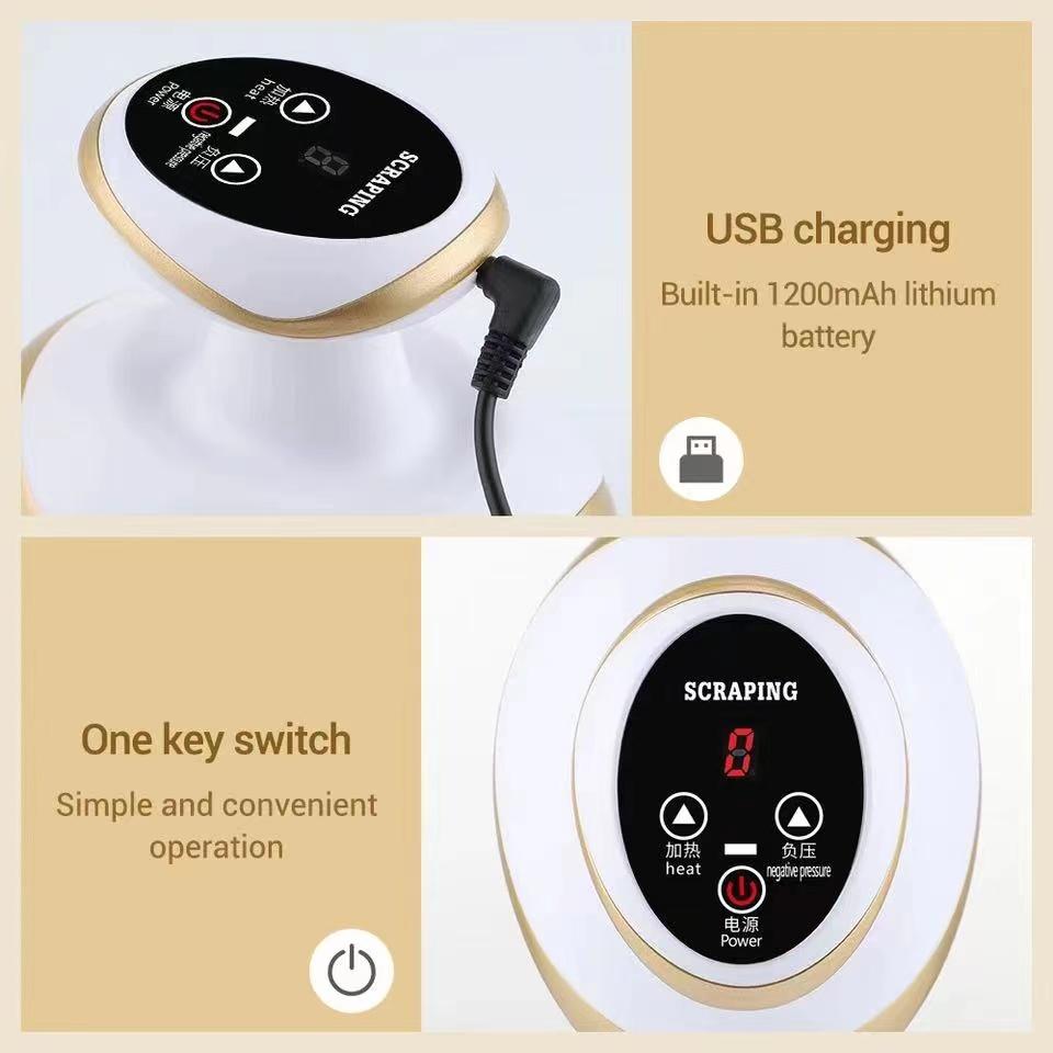 Домашний электрический скребковый массажер Гуаша, баночный массажер для тела, вакуумные банки, присоска, нагревательный сжигатель жира, антицеллюлитный массажер