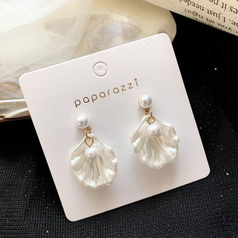 Ретро простые и элегантные серьги из ракушек и жемчуга модные женские серьги квадратные гвоздики лучший шлюз