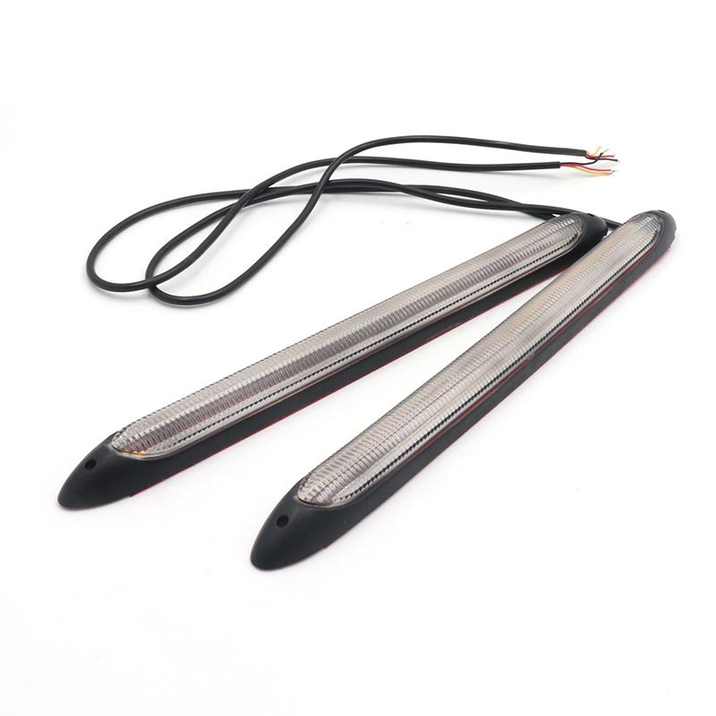 Светодиодные автомобильные дневные ходовые огни DRL, водонепроницаемые универсальные автомобильные фары, последовательный указатель поворота, желтая текущая лампа