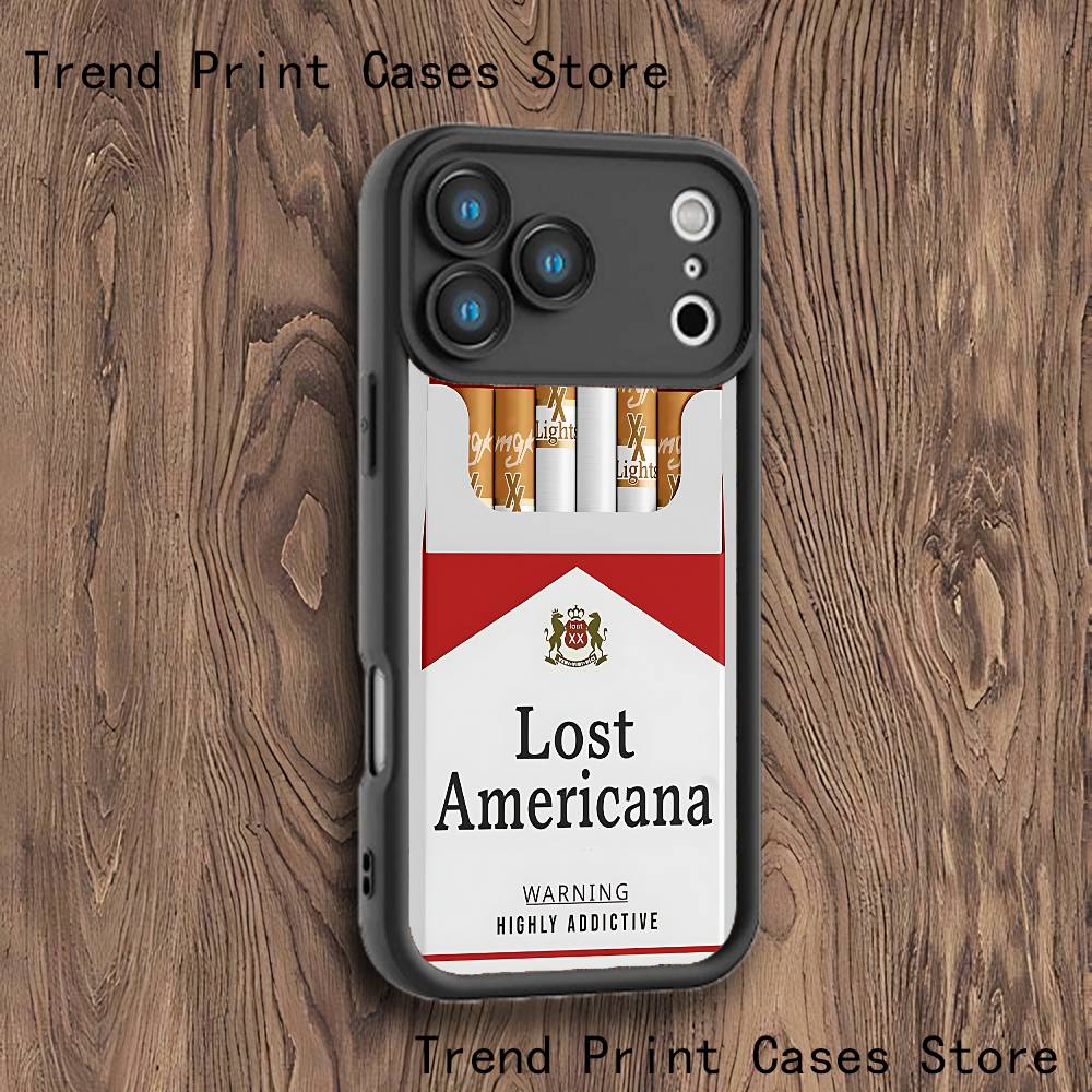 Чехол для телефона M-MGK Lost Americana LA для iPhone 17,16,15,14,13,12,11,Pro,Max,Plus,X,XS,SE4,E,Mini Черный Утолщенный край Чехол