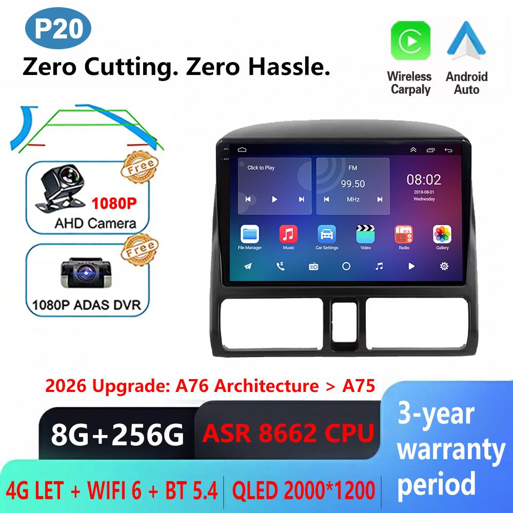 CPU A76 ASR8662 Android 16 For Honda CRV CR-V 2001-2006 Car Radio Multimedia Video Player Stereo Navigation High-performance BT
