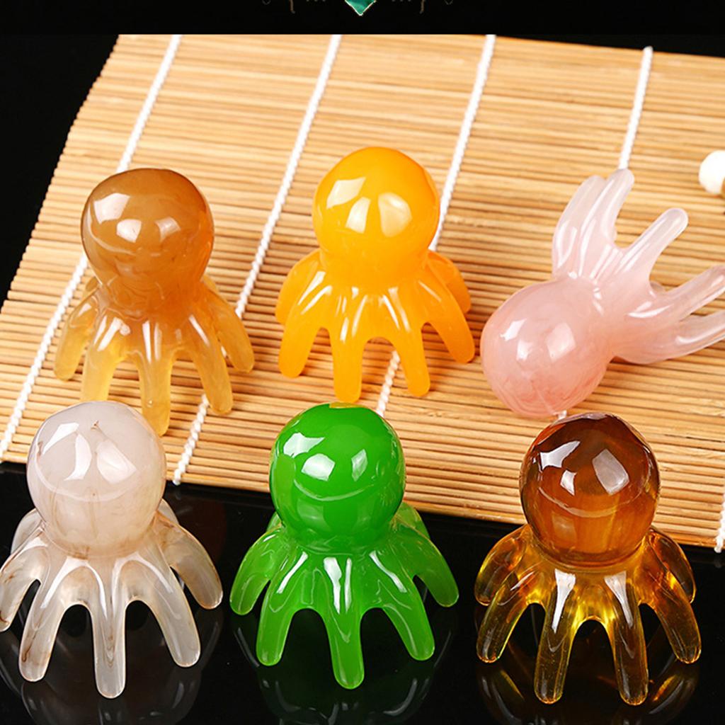 Ручной массажер для кожи головы «Осьминог» с 8 щупальцами, массажные инструменты Гуаша для головы и тела, расслабляющие триггерные точки, массажные инструменты