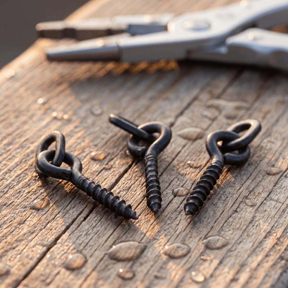 100PCS Steel Boilie Bait Screws 15mm Length Bait Screws Durable Fishing Bait Screws Ronnie Rig