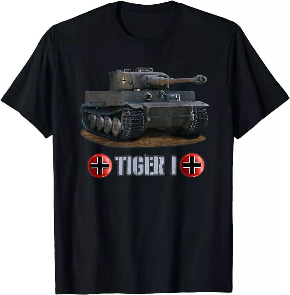 Новая футболка с принтом немецкого танка Тигр II (Tiger II) времен Второй мировой войны, S-5XL, черного цвета, унисекс