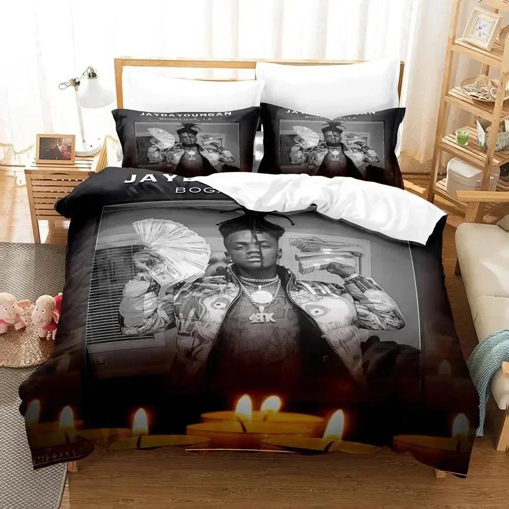 Rip Jaydayoungan Rapper Bedding Set Boys Girls Twin Queen Size Duvet Cover Pillowcase Bed Kids Adult Fashion Home Textileextile