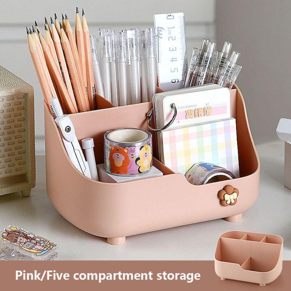 Plastic Pen Holder Multifunctional Makeup Brush Holder Cute Pen Container Students