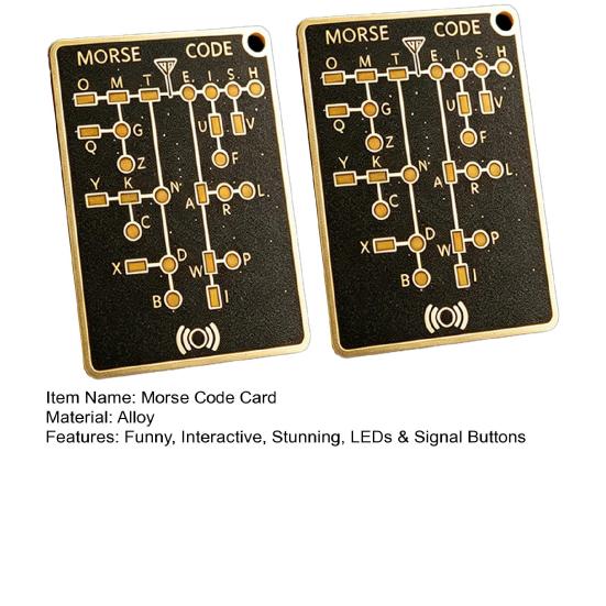 Morse Code Trainer Card, Professional PCB Style Electronic Learning Tool with Interactive LEDs & Signal Buttons, Pocket-Size Portable Telegraph
