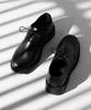 Differshoe 701 Острые туфли Дерби 7см Глянцевые Черные [Глянцевые]