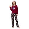 Женский пижамный комплект Осень Зима 2 предмета Домашний костюм Топ с длинным рукавом и брюки Свободный пижамный комплект Рождественская тематика Одежда для сна