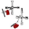 Makuki Stop Valve Key Set of Wrench Utility Key Wrench Tool for Faucet Valve Cross Electrical and Water Meter 2, 4-Way Tool, Spigots, Shape, Elevator,