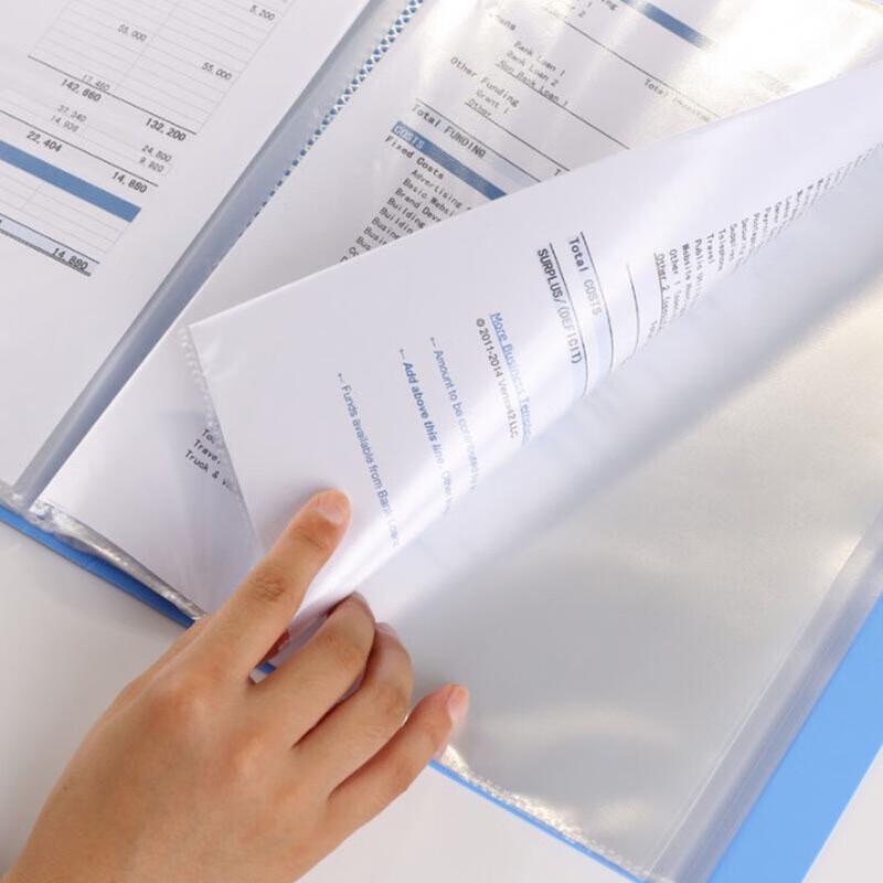 A4 40-Pocket Document Folders, Blue, 2-Pack