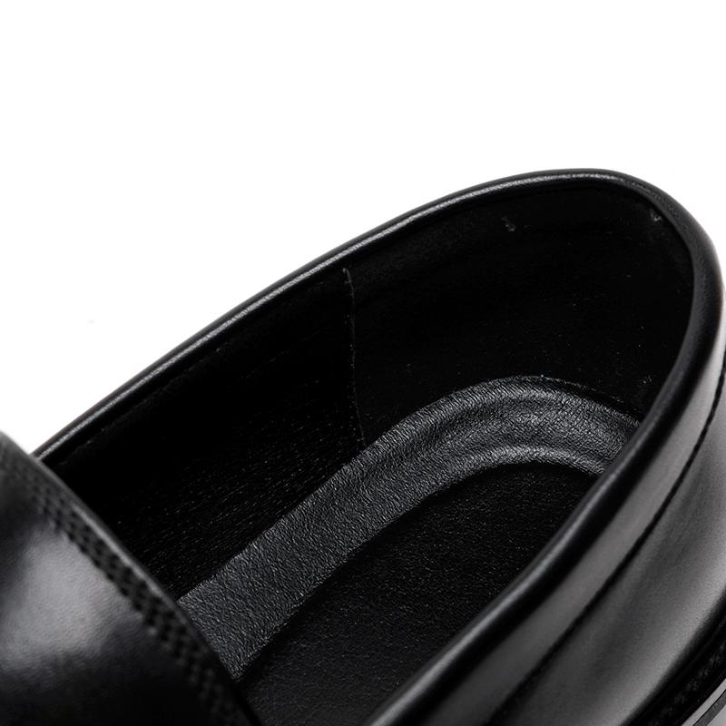 Физическая съемка Весенние Новые Туфли Лоферы в Стиле Business Casual из Черной и Коричневой Кожи с Заостренным Носком для Повседневной Офисной Носки Мужские Туфли Слипоны