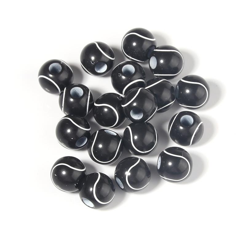 50 Pcs/bag Rugby, Basketball, Volleyball Acrylic Beads for Early Education & Handmade Crafts