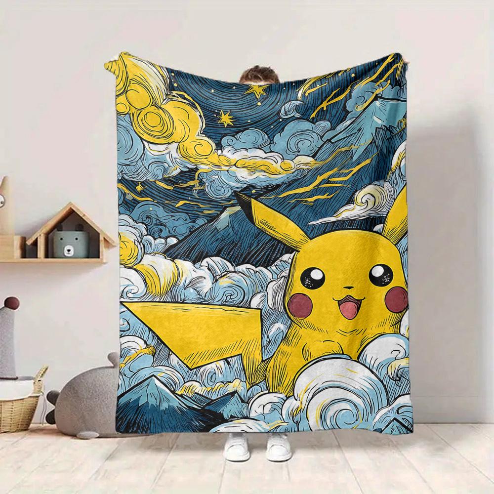 1PC Pikachu, Pokémon Blanket, Throw For Sofa, Bed, Travel, Camping, Livingroom,