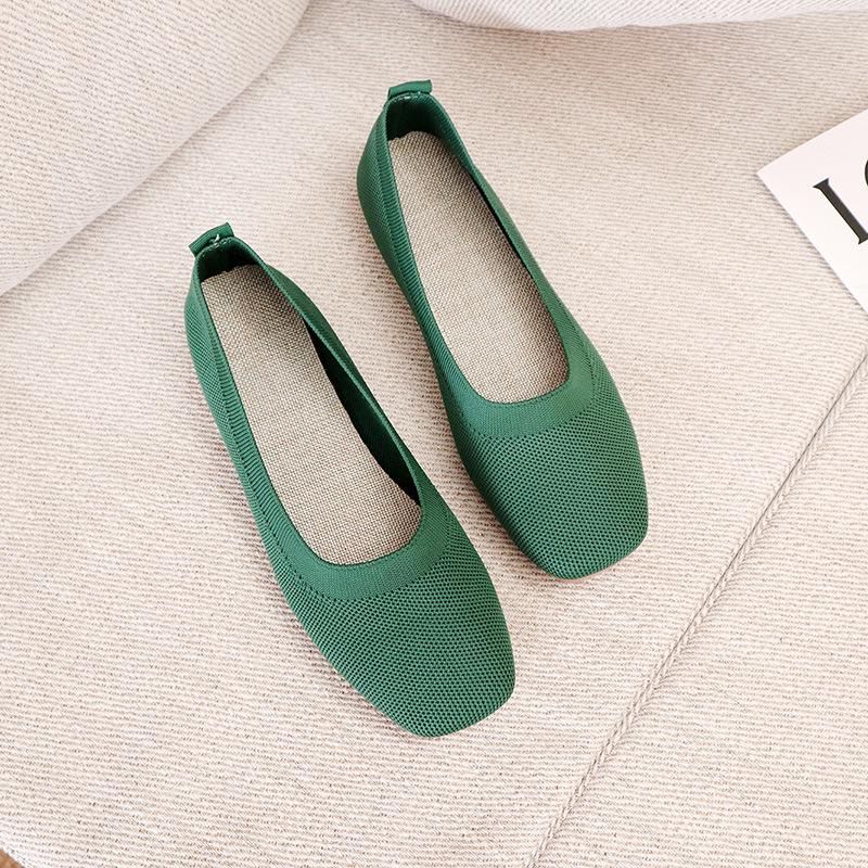 Женские вязаные лоферы-слипоны на плоской подошве, весна 2022