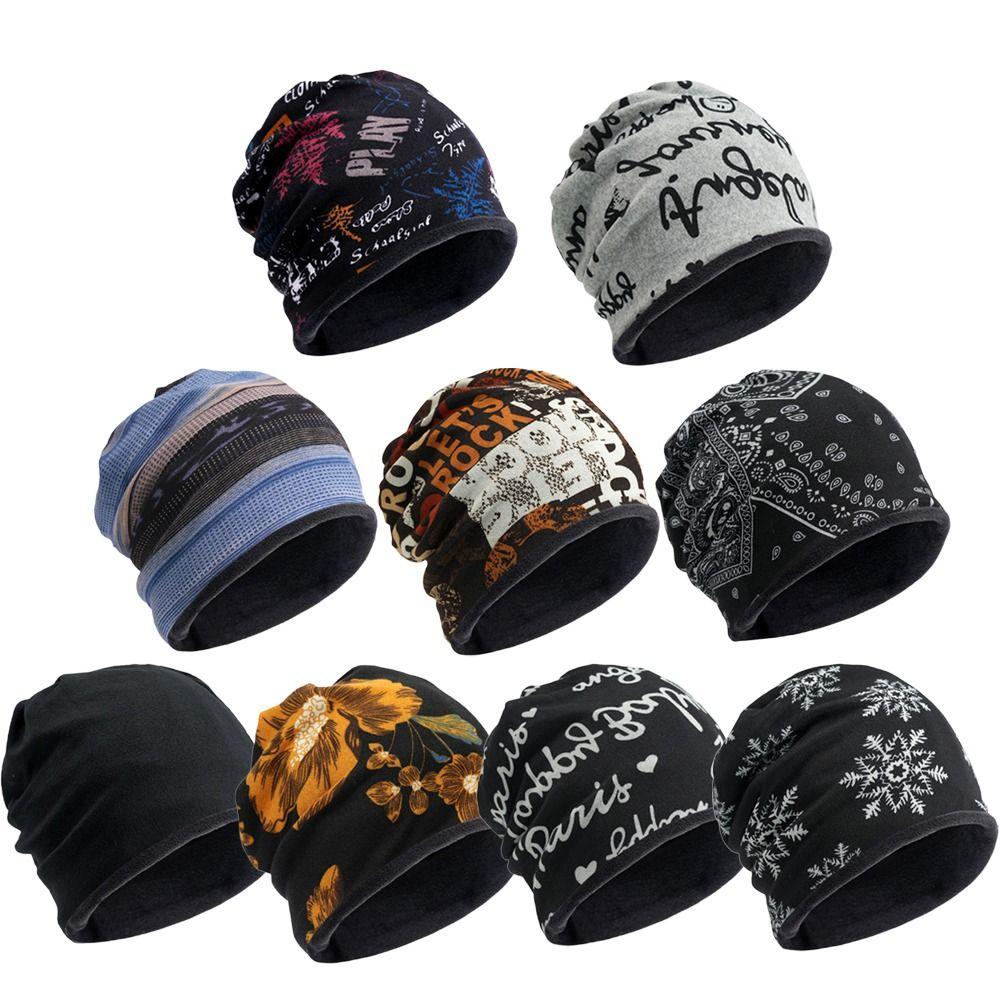 Fleece Lined Cover Head Cap Soft Plush Winter Knitted Hat Fashion Beanies Bonnet  for Women