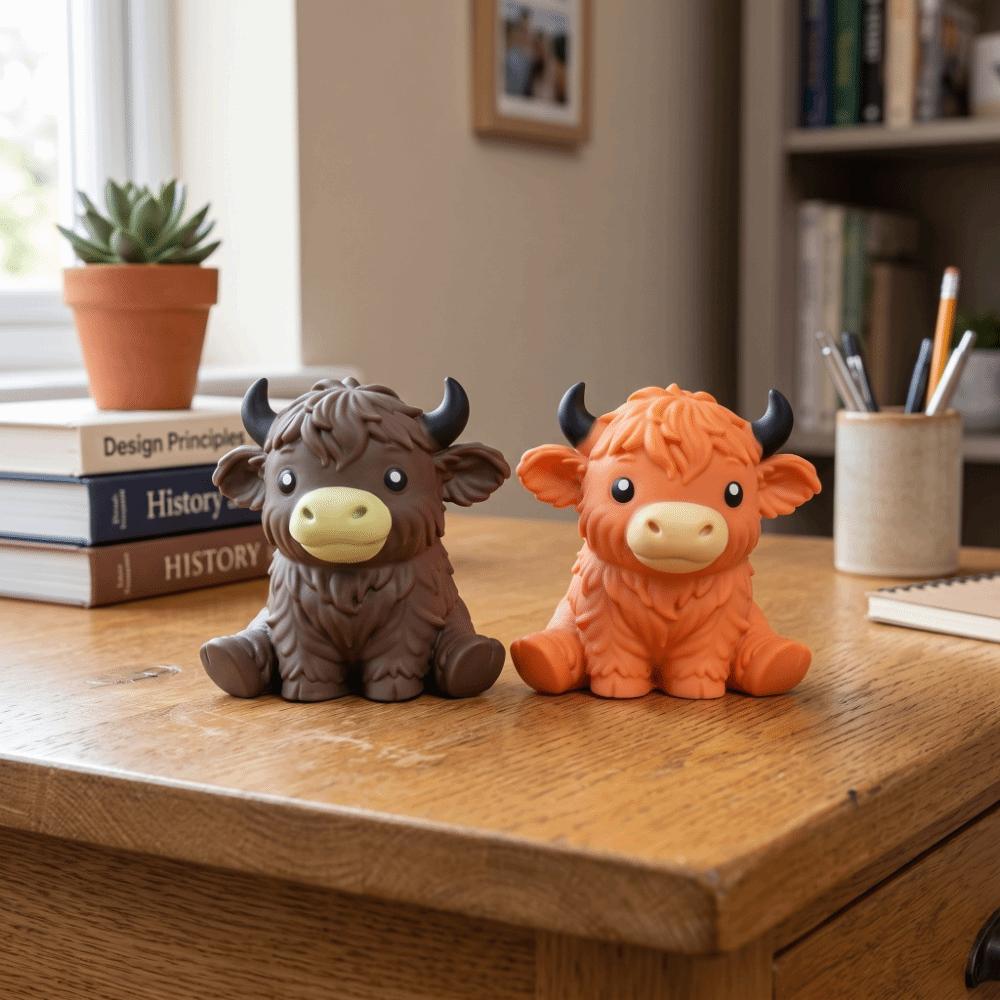 Slow Rising Highland Cow Squishies Toy Squeeze Highland Cow Sensory Toy Office Use