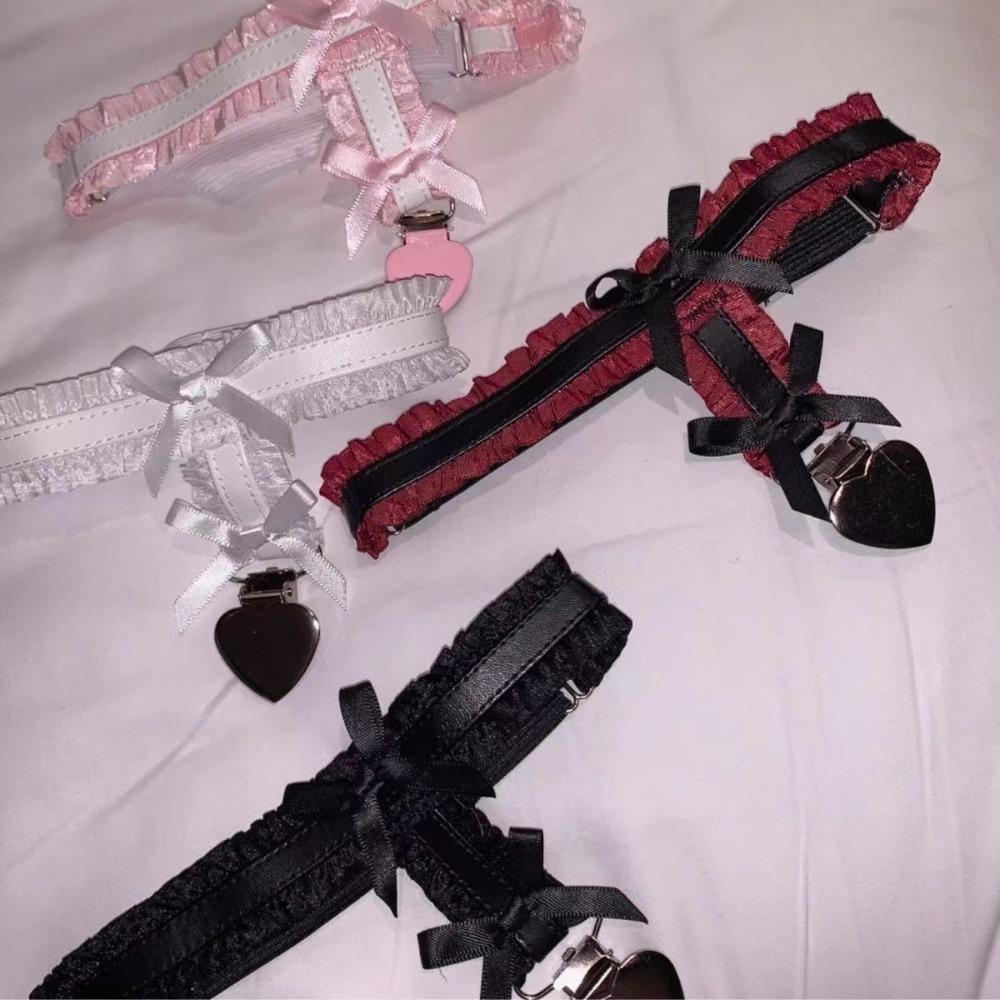 Цинковый Сплав Lolita Кольца на Ноги Эластичная Лента Кружево Эластичная Цепочка на Бедро Модные Петли на Ноги с Бантом Лето