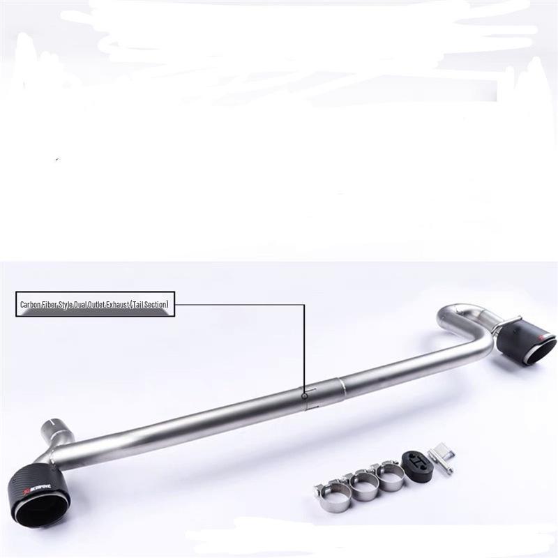 Black Carbon Fiber Stainless Steel Quad Exhaust Tips for VW Lavida - No Welding Needed