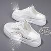 Half-drag Little White Shoes Women's Summer New Breathable Mesh Thick-soled Casual Versatile One-pedal Lazy Half-support Board Shoes Tide