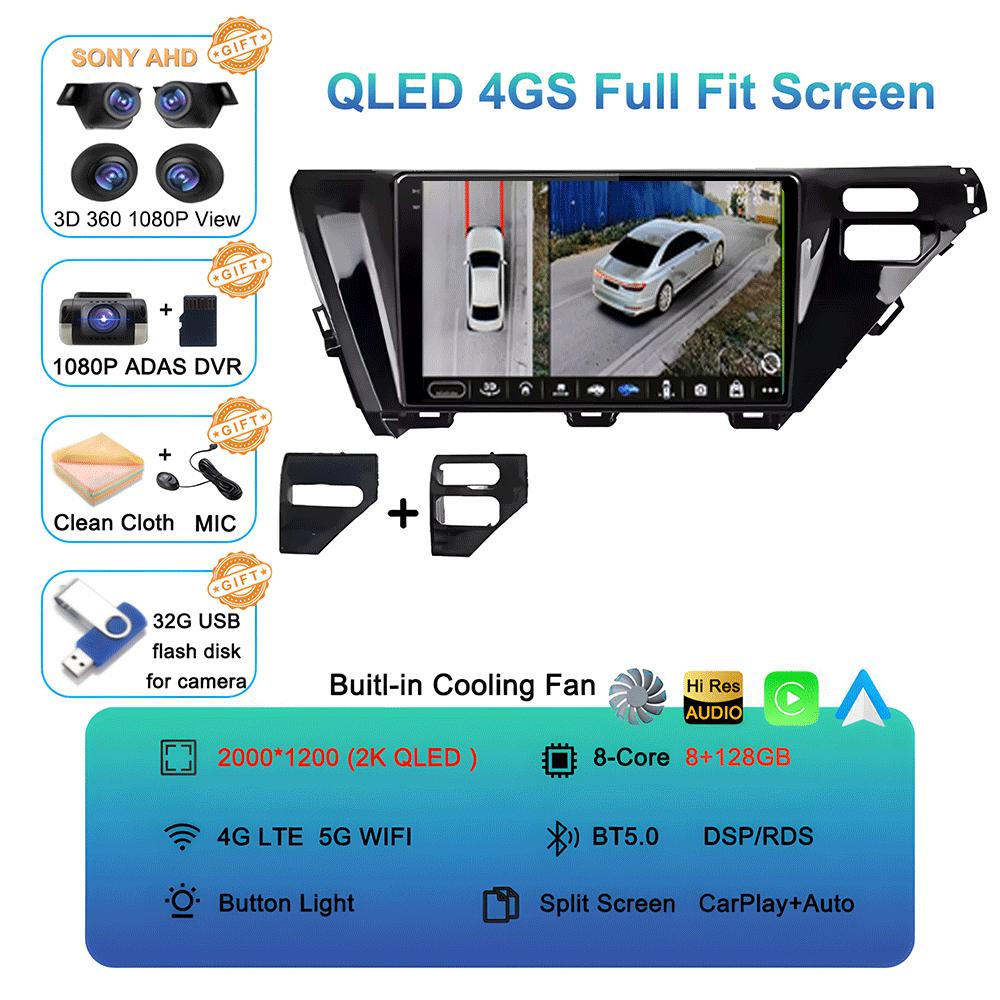 Для Toyota Camry 8 XV 70 2017 2018 2019 2020 Android 14 автомобильный стерео радио навигация GPS мультимедийный плеер головное устройство