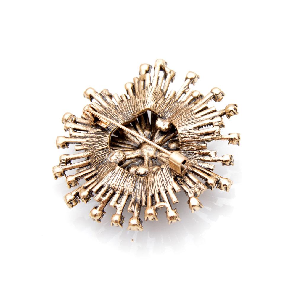 Rhinestone Vintage Flower Brooch Ladies Coat Elegant Brooch High Quality Jewelry Autumn Pin