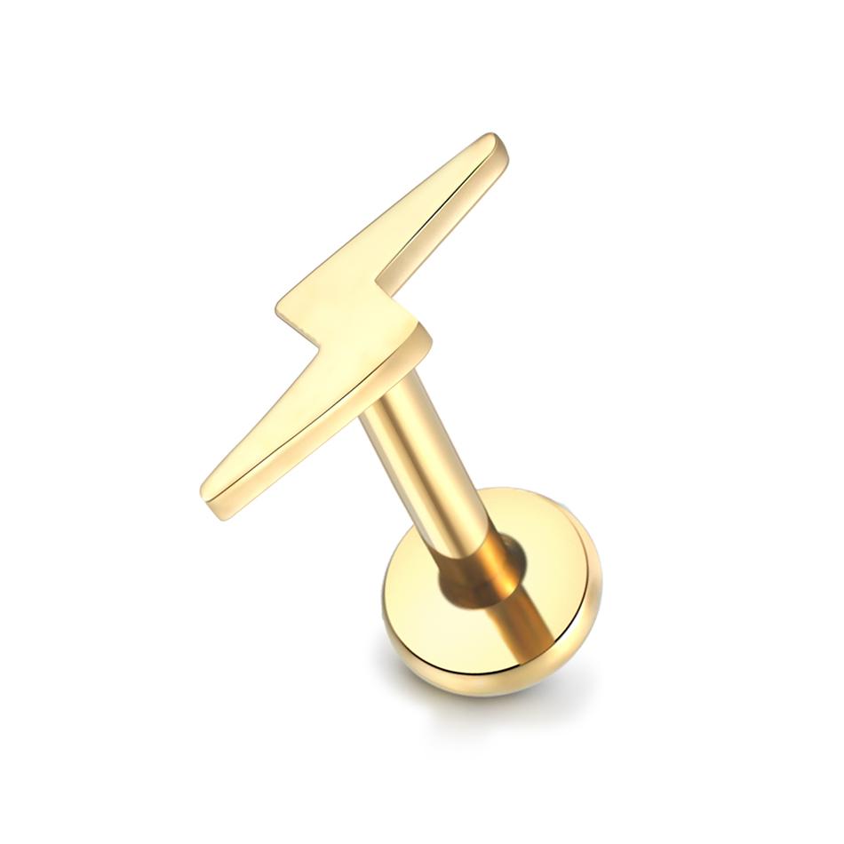 1 шт. Серьга-гвоздик из титана имплантатного качества с цирконием, с внутренней резьбой, Звезда, Лабрет, Пирсинг губы, Монро, Хеликс, Козелок, Пирсинг, Украшение