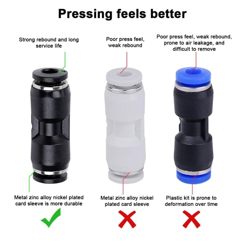 Черный ПУ4 Фитинг для трубок Соединитель для трубок Пневматический удлинитель для подающей трубы Для трубок ПТФЭ в 3D-принтерах