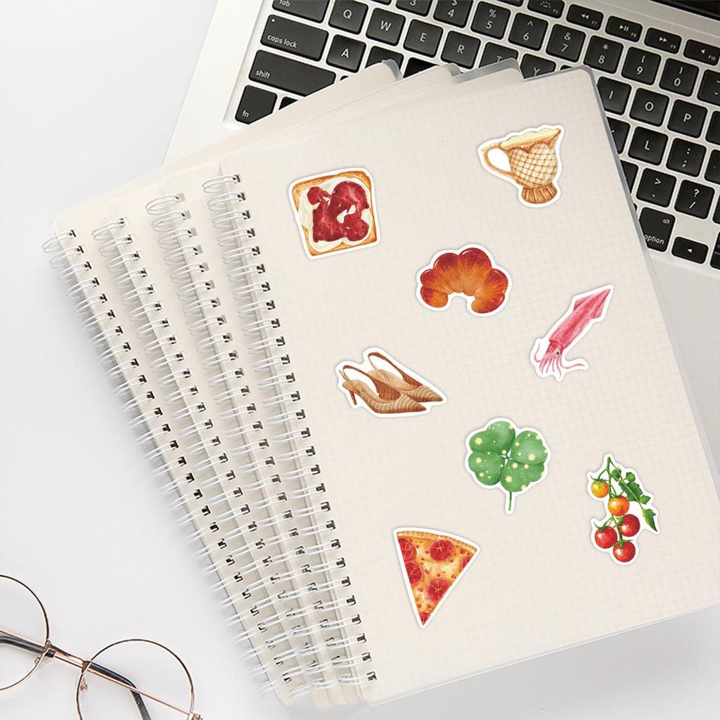 66 Waterproof Watercolor-Style Stickers for Notebooks, Tablets, Guitars, Cups, Planners, and Desktops